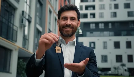 Business person with keys